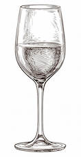 Drown wine glass vector