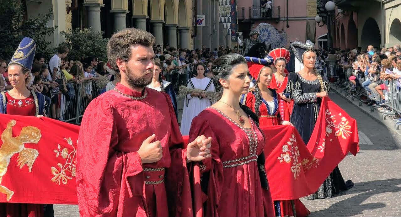 Asti historical parade from torretta
